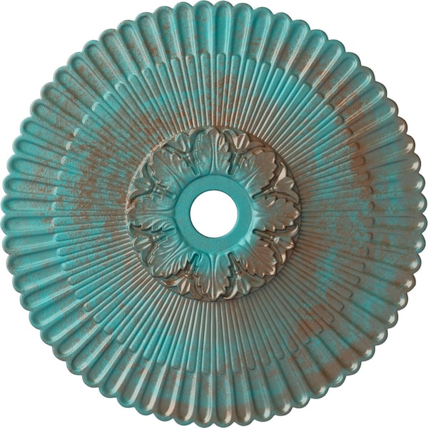 Ekena Millwork Melonie Ceiling Medallion (Fits Canopies up to 6 1/4"), 36 1/4"OD x 1 7/8"P, Copper Green Patina CM36MECGS - main